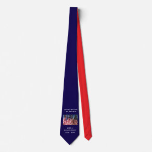 250th Anniversary USA Patriotic Dark Blue and Red Tie