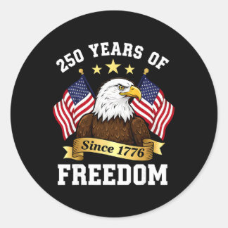 250th Anniversary Usa Patriotic Eagle 250 Years 4t Classic Round Sticker