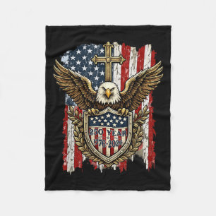 250th Anniversary USA Patriotic Eagle 250 Years Fleece Blanket