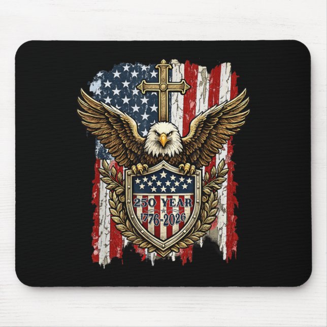 250th Anniversary USA Patriotic Eagle 250 Years Mouse Pad (Front)