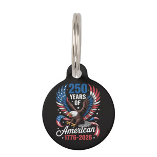 250th Anniversary USA Patriotic Eagle 250 Years Pet Tag
