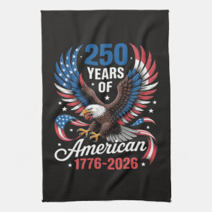 250th Anniversary USA Patriotic Eagle 250 Years Tea Towel