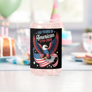 250th Anniversary USA Patriotic Eagle Can Glass