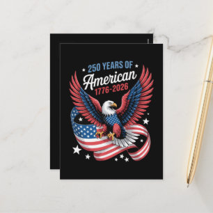 250th Anniversary USA Patriotic Eagle Holiday Postcard