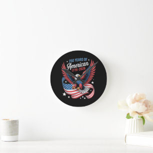 250th Anniversary USA Patriotic Eagle Round Clock