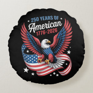 250th Anniversary USA Patriotic Eagle Round Cushion