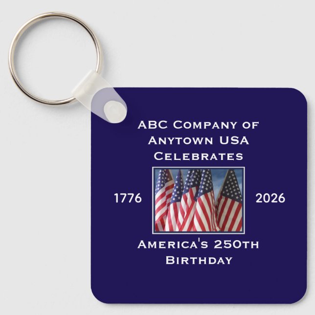 250th Anniversary USA Patriotic Flags  Key Ring (Front)