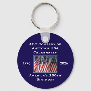250th Anniversary USA Patriotic Flags  Key Ring