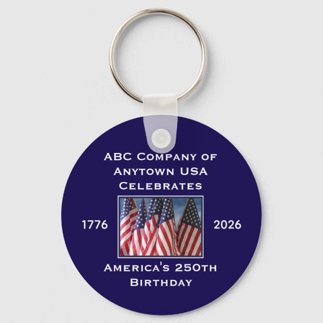 250th Anniversary USA Patriotic Flags  Key Ring (Front)