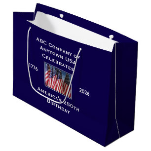 250th Anniversary USA Patriotic Flags Large Gift Bag