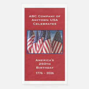250th Anniversary USA Patriotic Flags Paper Napkin