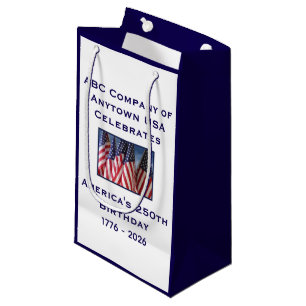 250th Anniversary USA Patriotic Flags Small Gift Bag