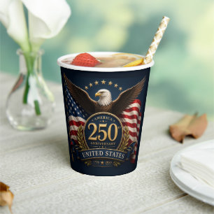 250th Anniversary USA Patriotic Keepsake Paper Cups
