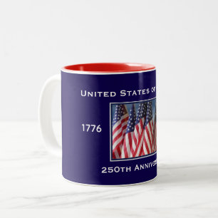 250th Anniversary USA Patriotic  Two-Tone Coffee Mug