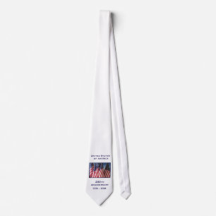 250th Anniversary USA Patriotic White Blue Red Tie