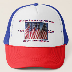 250th Anniversary USA Red White Blue Trucker Hat