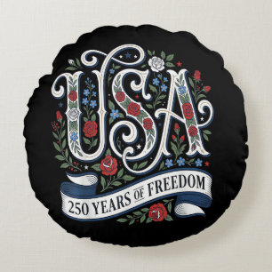 250th Anniversary USA Shirt Women Patriotic 4th of Round Cushion