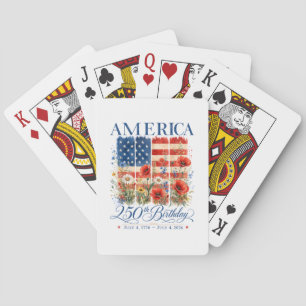250th Anniversary USA Women 4th of July America 25 Playing Cards