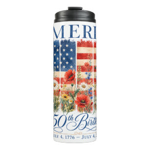 250th Anniversary USA Women 4th of July America 25 Thermal Tumbler