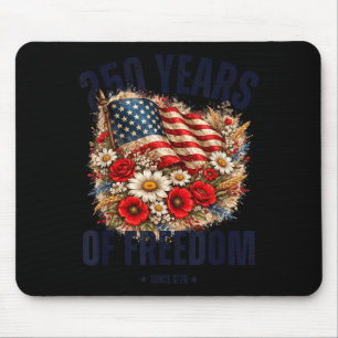 250th Anniversary Usa Women Patriotic 4th Of July Mouse Pad