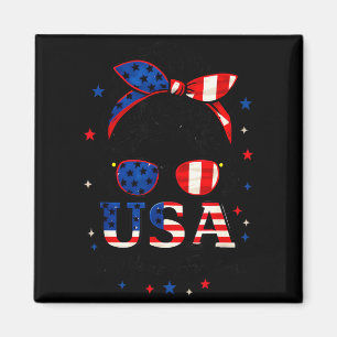 250th Anniversary USA Womens Messy bun 4th July Magnet