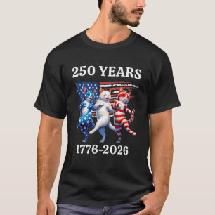 250th Birthday 1776-2026 Vintage Funny Cool Cats C T-Shirt