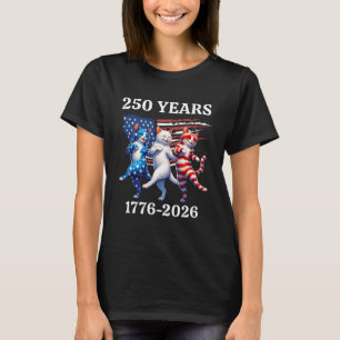 250th Birthday 1776-2026 Vintage Funny Cool Cats C T-Shirt