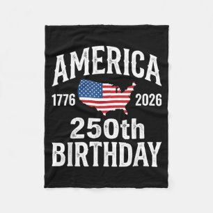 250th Birthday 250 Years American 1776 2026 USA Fleece Blanket