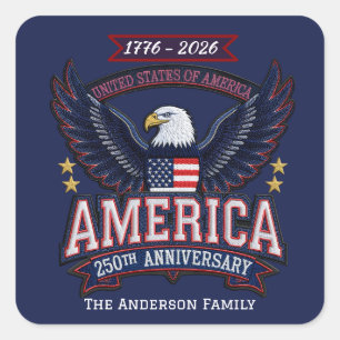 250th Birthday Celebration Custom Square Sticker