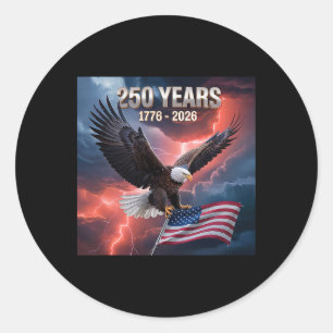 250th Birthday Freedom Flag Majestic Eagle 1776-20 Classic Round Sticker