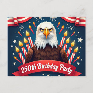 250th birthday invitation postcard