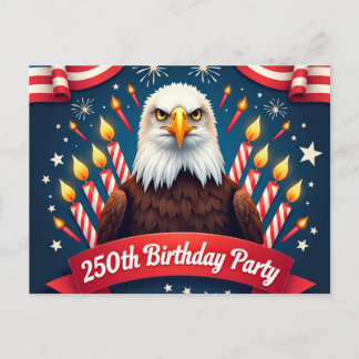 250th birthday invitation postcard