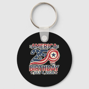 250th Birthday July 4th 1776-2026 Usa Anniversary Key Ring