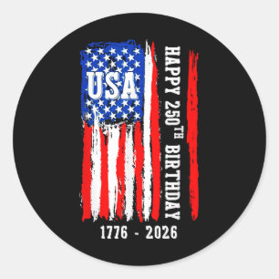 250th Birthday Usa, America Independence Day  Classic Round Sticker