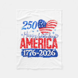 250th Happy Birthday America 1776-2026 Fleece Blanket