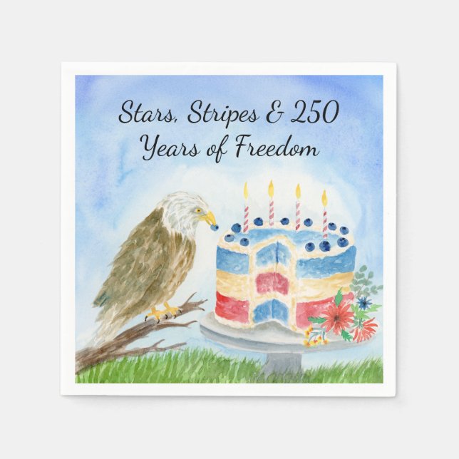 250th Independence Day Bald Eagle Napkin (Front)