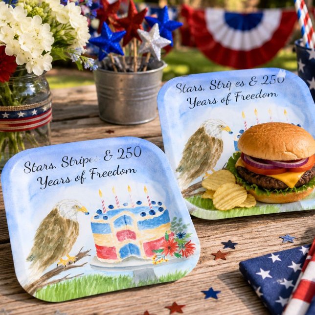 250th Independence Day Bald Eagle Paper Plate (Creator Uploaded)