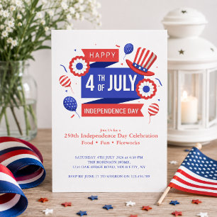 250th Independence Day Celebration Patriotic Party Invitation