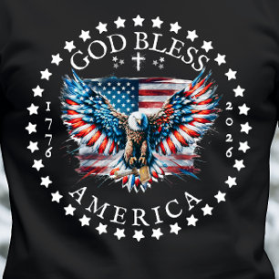 250th US Anniversary Men God Bless America Tri-Blend Shirt