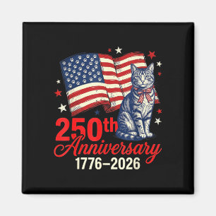 250th usa anniversary 1776-2026 patriotic cat magnet