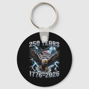 250th Usa Anniversary American Flag And Eagle 1776 Key Ring