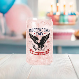 250th USA Anniversary Can Glass
