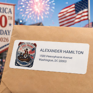 250th USA Anniversary Cat Emblem Return Address Label