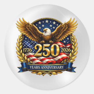 250th USA Anniversary Eagle Emblem Classic Round Sticker