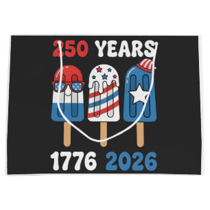 250th Years 1776 2026 4th July Ice Cream Large Gift Bag