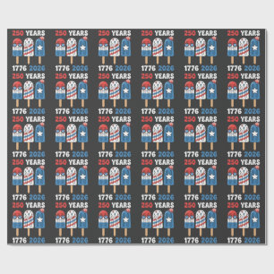 250th Years 1776 2026 4th July Ice Cream Wrapping Paper