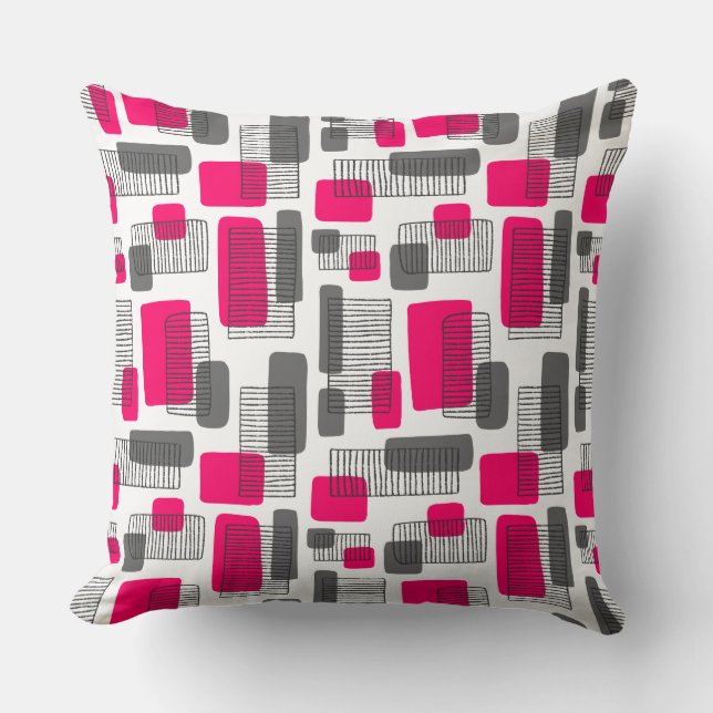 251215 - Neon Red and Grey Cushion (Front)