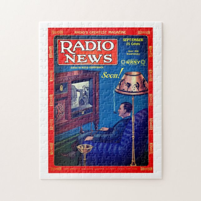 252 Piece Puzzle of 1928 Radio News Cover (Vertical)