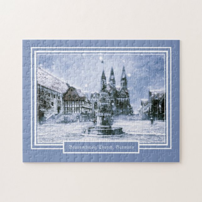 252 pieces Braunschweig Church Winter Snowy Jigsaw Puzzle (Horizontal)