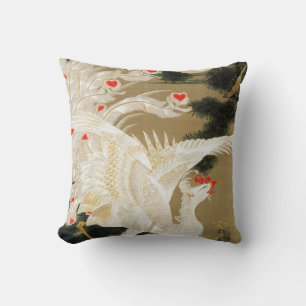 25. 老松白鳳図, 若冲 Pine-tree and Phoenix, Jakuchu Ito Cushion
